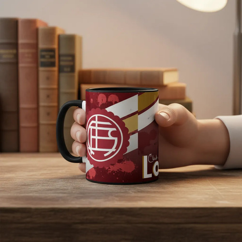 Taza Equipo De Fútbol Argentino Lanús Pasión Granate Negro Fútbol