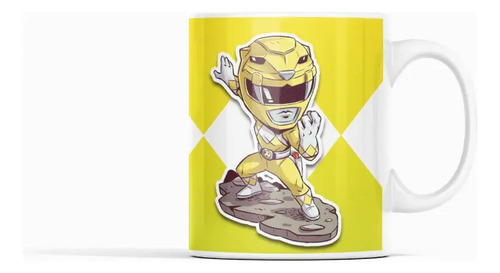 Taza Power Ranger Trini - Para Fans Del Ranger Amarillo Blanco