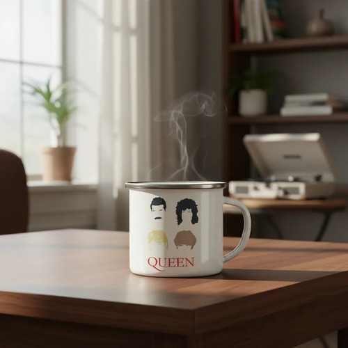 Taza Enlozada Queen - Leyendas Del Rock Blanco