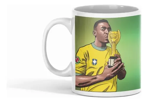 Taza Pelé - Leyenda Del Fútbol En Cada Sorbo Blanco