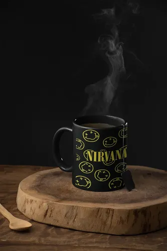 Taza Mágica De Nirvana - Bandas De Rock 03 Negro Nirvana 03