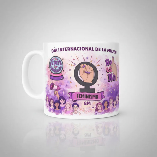 Taza Feminista 8m Lucha Feminista 350 Ml Violeta Día Internacional 8m
