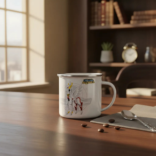 Taza Enlozada Seiya De Pegaso - Espíritu Indomable Blanco