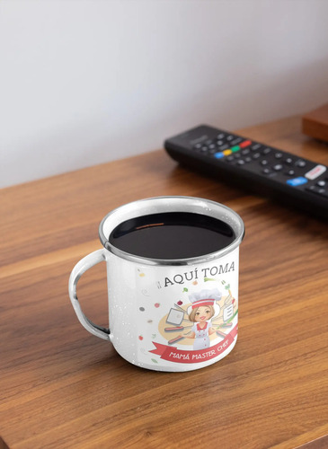 Taza Enlozada Mamá Master Chef - Sabores Del Corazón Blanco Mamá Master Chef