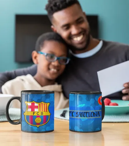 Taza Magica Club Barcelona Futbol Español Cule Catalan Negro Fútbol