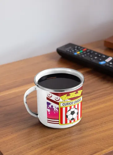 Taza Lechero Enlozado Club Curicó Unido Futbol Chileno Blanco Club Curicó Unido