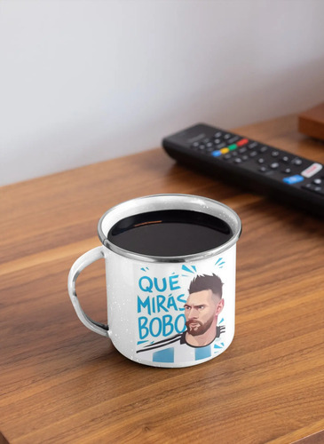 Taza Enlozada Lionel Messi - El Arte Del Fútbol Blanco Lionel Messi El Arte Del