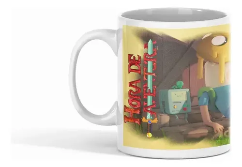 Taza Hora De Aventura Finn Y Jake Blanco
