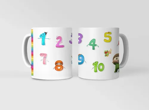 Taza Tazon Números Para Aprender A Contar - 1 Al 10 Blanco