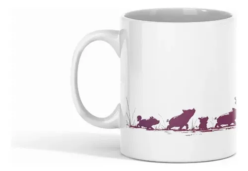 Taza Jabalíes En Marcha ¡sigue A La Familia Salvaje! Blanco