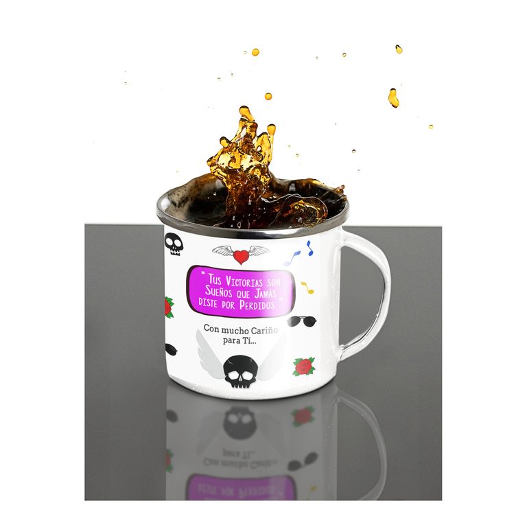 Taza Enlozada Estrella de Rock Femenina - Riffs y Rebeldía
