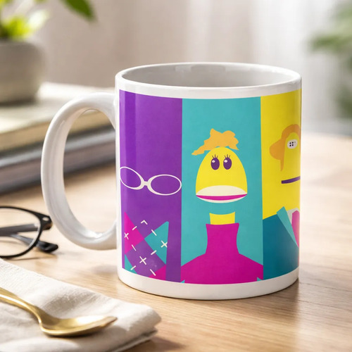 Taza Personajes De 31 Minutos Colores Vivos Blanco