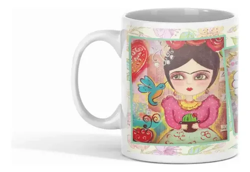 Taza Frida Kahlo Eterna - Arte Que No Muere Blanco