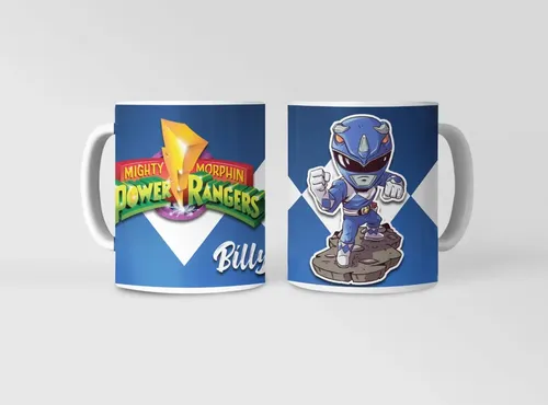 Taza Power Ranger Billy - Para Fans Del Ranger Azul Blanco