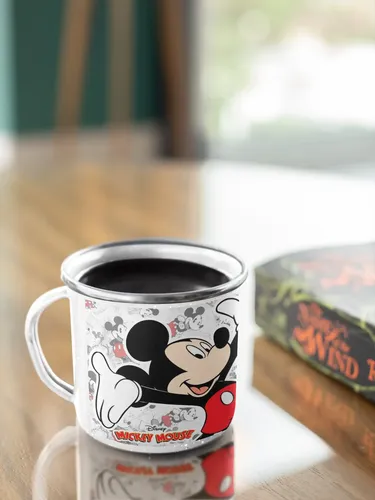 Taza Enlozada Mickey Mouse - Icono De Alegría Blanco Mickey Mouse Icono De
