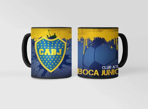 Taza Equipo De Fútbol Argentino Boca Juniors Pasión Xeneize Negro Fútbol