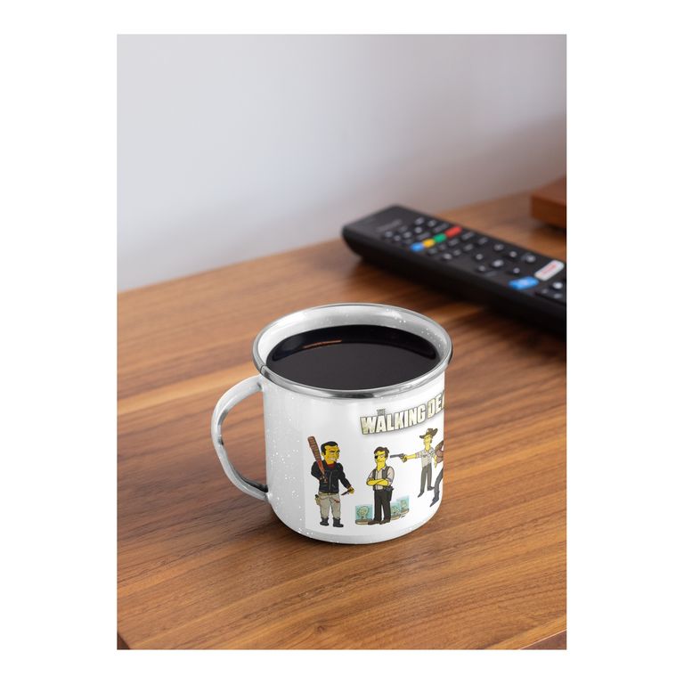 Taza Enlozada Héroes y Zombis - The Walking Dead