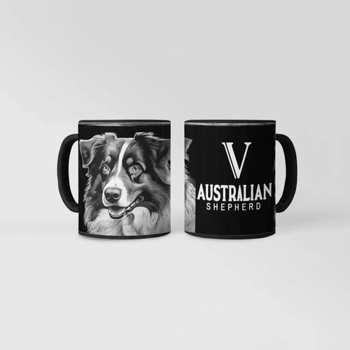 Taza Mágica Mascota Australian Shepherd Pastor Australiano Negro Mascota