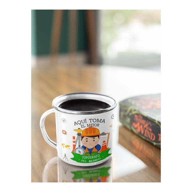 Taza Enlozada Café y Coordenadas - Día de Topógrafo