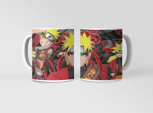 Taza Aventuras De Naruto Reveladas Con Café Blanco