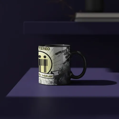 Taza Mágica De Soda Stereo Gracias Totales Bandas De Rock 04 Negro Stereo