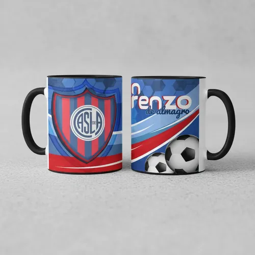 Taza Equipo De Fútbol Argentino San Lorenzo Pasión Cuerva Negro