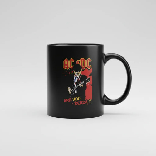 Taza Magica Ac Dc Are You Rady Bandas De Rock Negro Ac Dc Are You Rady