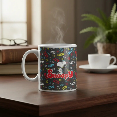 Taza Snoopy Y Woodstock - Para Amantes De Peanuts Blanco