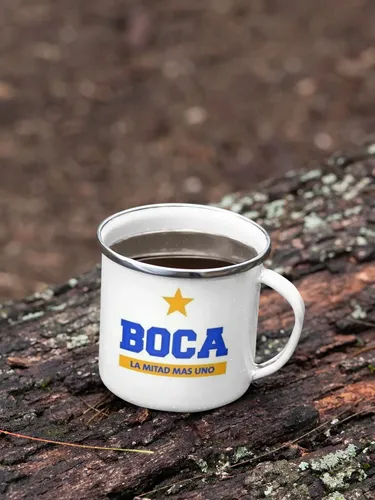 Taza Enlozada Pasión Xeneize Boca Juniors Futbol Argentino Blanco Xeneize Boca