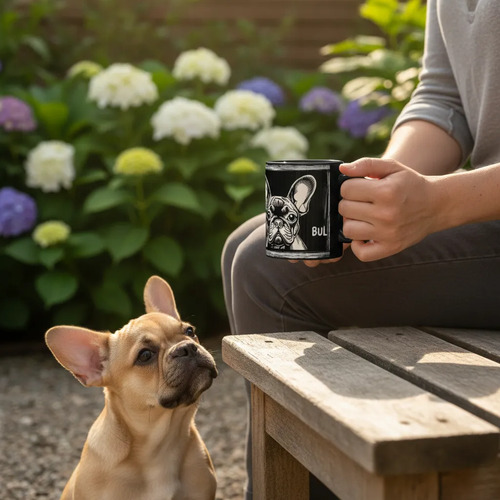 Taza Mágica Bulldog Francés Encanto Canino Negro Mascota