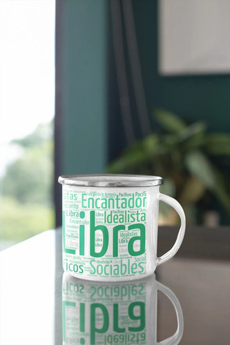 Taza Enlozada Libra - Justicia Y Armonía Blanco Signos Zodiaco