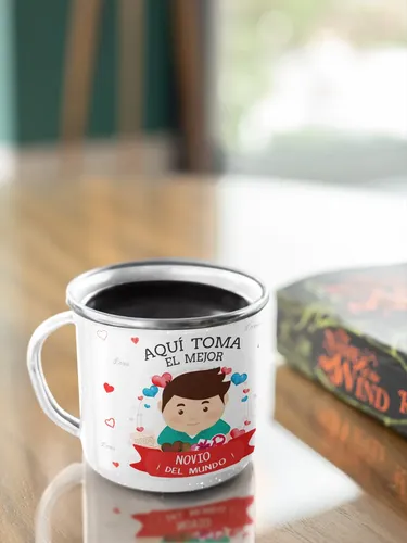 Taza Enlozada Novio Ideal - Sorbos De Amor Blanco Novio Ideal