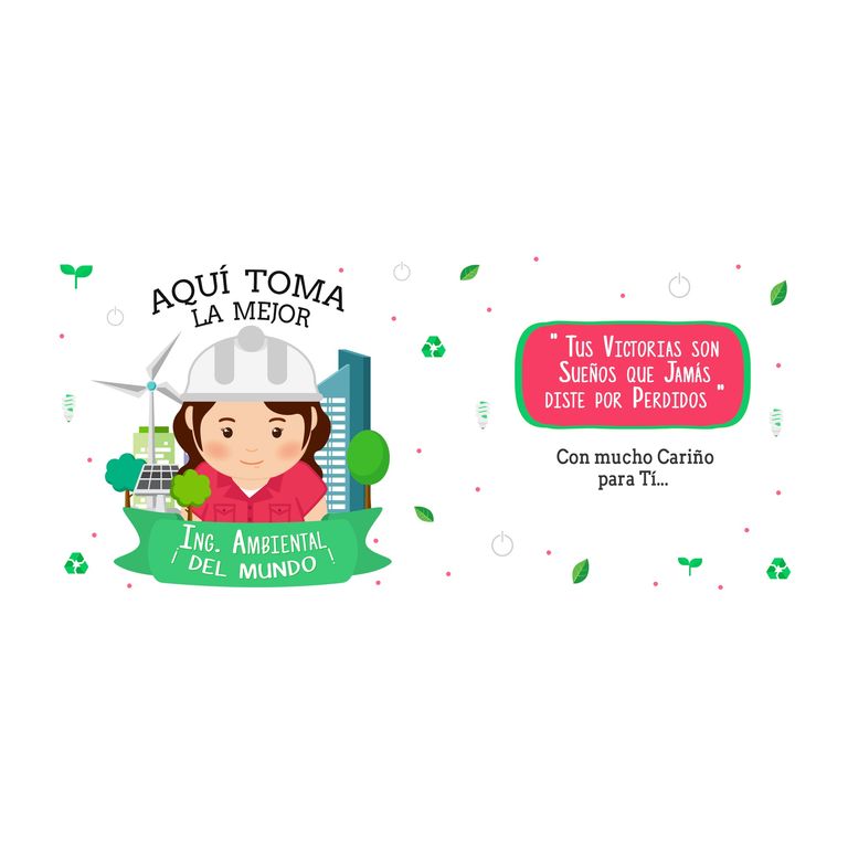 Taza Enlozada Ing. Ambiental - Sostenibilidad y Sorbos M