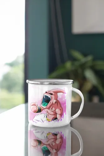 Taza Enlozada Con Majin Buu - Diversión Dragon Ball Z Blanco Regalo Majin Buu