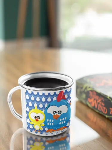Taza Enlozada La Gallina Pintadita - Cantos Y Colores Blanco La Gallina