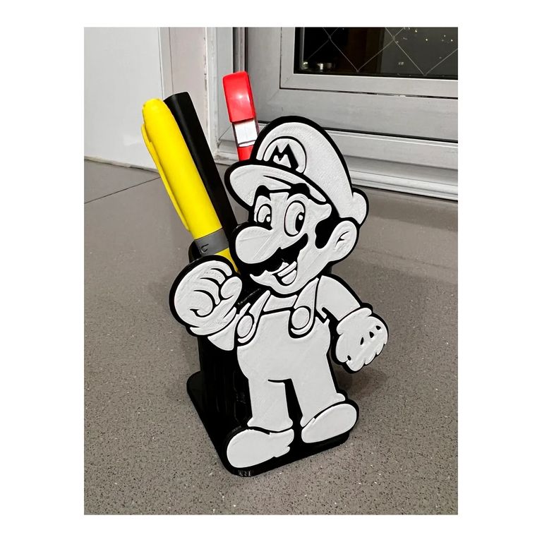 Lapicero Mario Bros Soporte Lápices Escritorio Gamer