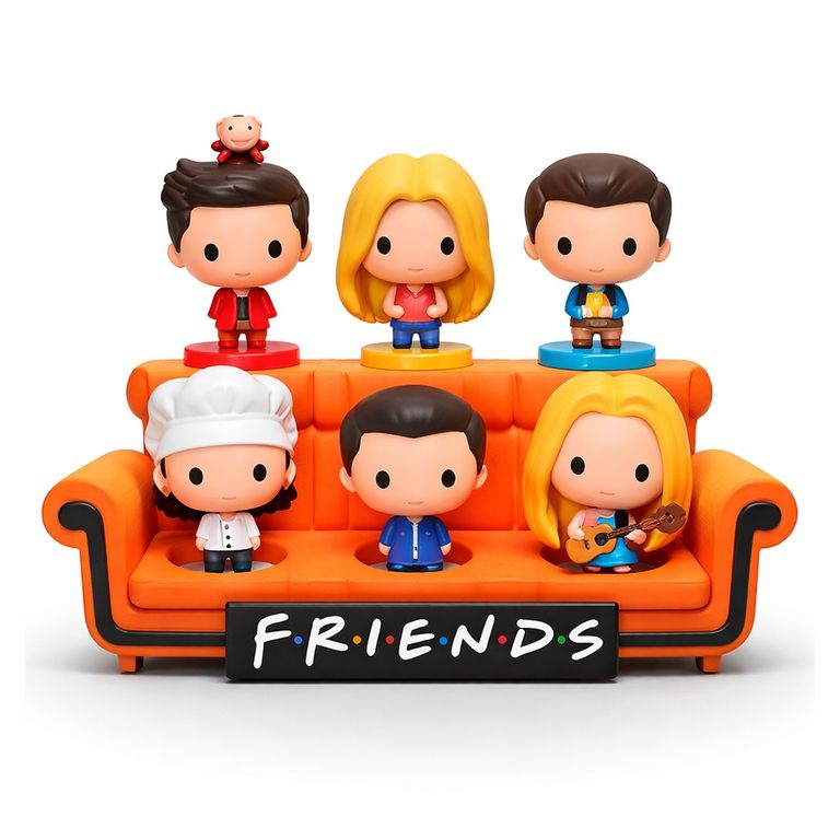 Sofa Sillón Friends Muñecos Colección Naranja