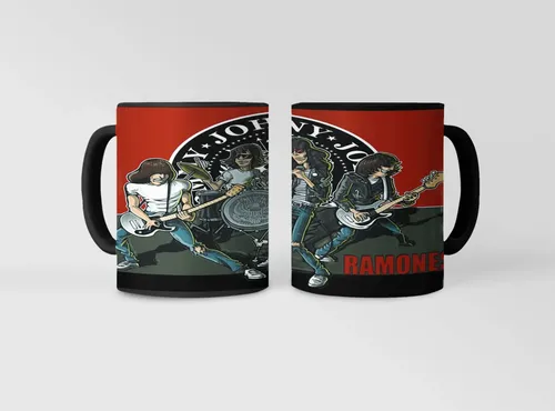 Taza Mágica De Ramones - Bandas De Rock 02 Negro Ramones