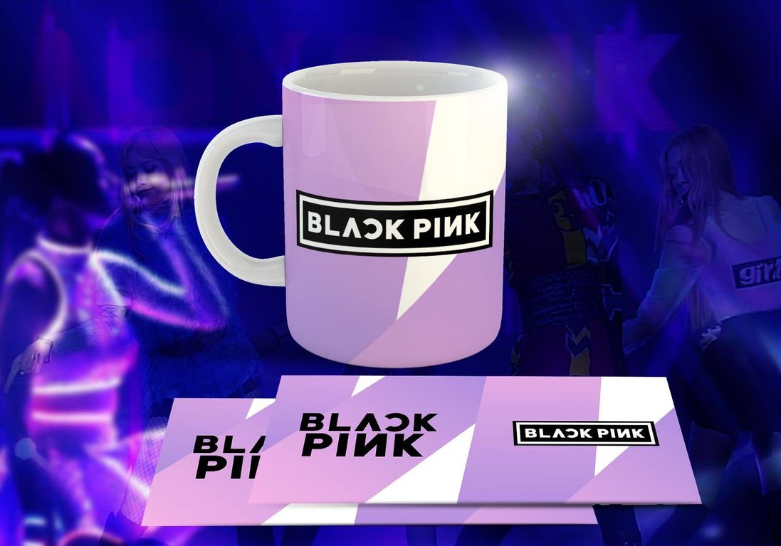 Taza Ceramica 11oz K-Pop Insp Blackpink Lila Geo