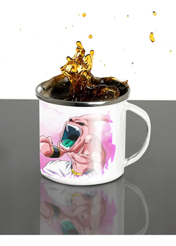 Taza Enlozada Con Majin Buu - Diversión Dragon Ball Z Blanco Regalo Majin Buu