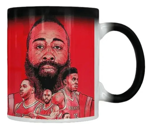 Taza Mágica Houston Rockets - Nba Negro Houston Rockets - Nba