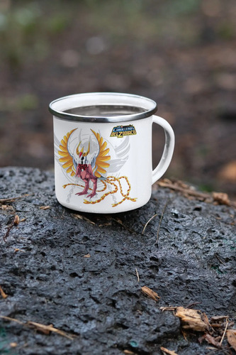 Taza Enlozada Ikki De Fenix Caballeros Del Zodiaco Blanco Ikki De Fénix