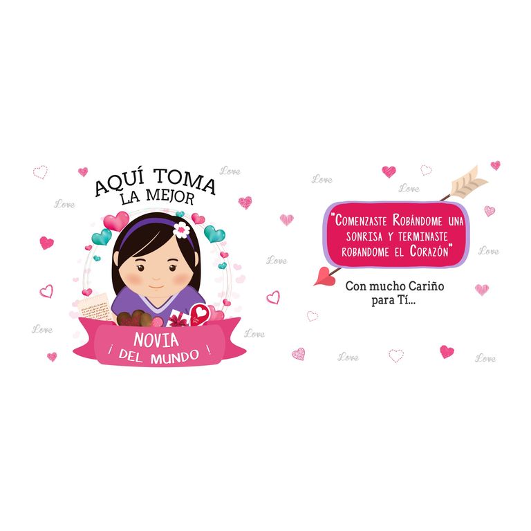 Taza Enlozada Café y Compromiso - Con Novia