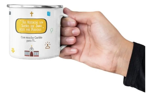 Taza Enlozada Sacerdote - Fe Y Fortaleza En Cada Sorbo Blanco