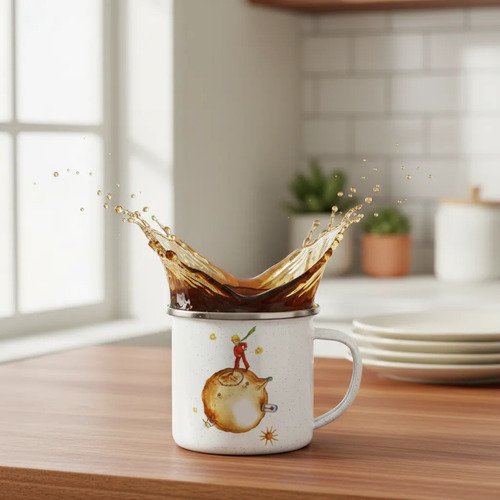 Taza Enlozada El Principito - Sabiduría Y Magia Blanco