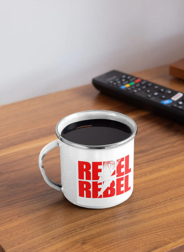 Taza Enlozada Rebel Rebel - Espíritu De Bowie Blanco David Bowie