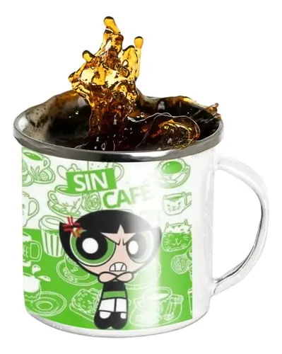 Taza Enlozada Chicas Superpoderosas Burbuja Blanco Chicas Superpoderosas