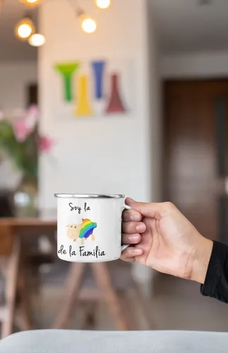 Taza Enlozada La Oveja Multicolor - Celebrando La Diversidad Blanco Celebrando