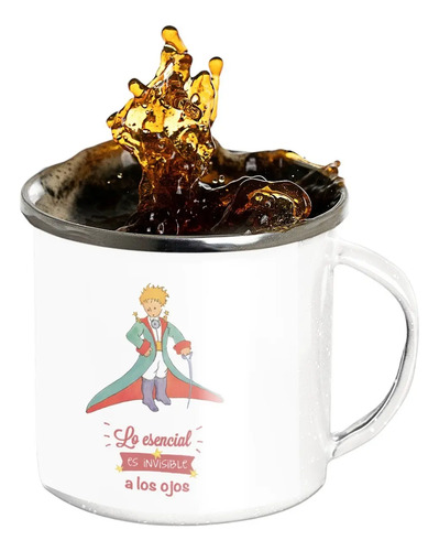 Taza Enlozada Con El Principito - Viajes Y Reflexiones Blanco Regal El