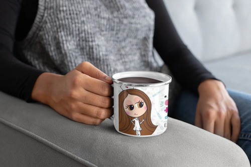 Taza Enlozada Profesión Enfermera Eterno Reconocimiento Blanco Profesión